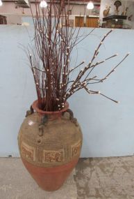 Large Ceramic Urn with Lighted Willow