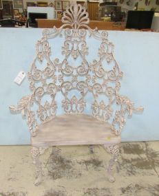 Wrought Iron Reproduction High Back Arm Chair