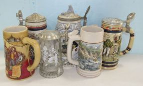 Six Collectible Beer Stein