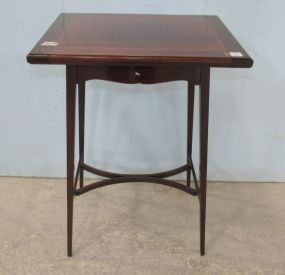 Small English Inlaid Top Game Table