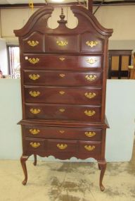 Mahogany Queen Anne Style Hi Boy Chest