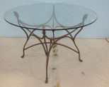 Glass Top Iron Base Table