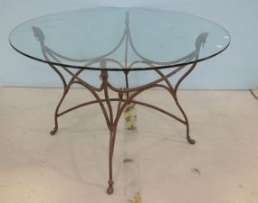 Glass Top Iron Base Table
