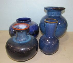 Four New Glazed Ceramic Pottery Vases