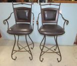 Pair of Modern Metal Bar Stools