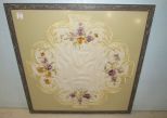 Framed Hand Made Linen Needlework