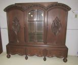 Large German Three Door China Cabinet