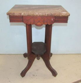 Marble Top Eastlake Style Lamp Table