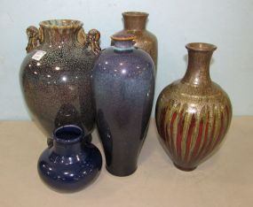Five New Glazed Pottery Vases