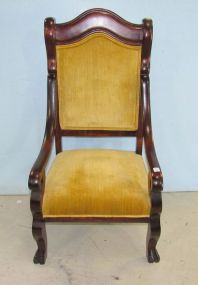 Vintage Mahogany Claw Foot Arm Chair