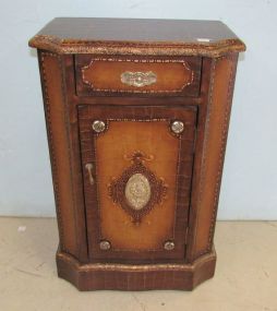 Faux Crackling Leather Commode