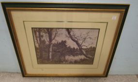 Framed and Matted Landscape Print