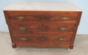 Antique Marble Top Three Drawer Chest