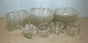 Old Vintage Orchard Apple Clear Glass Snack Plate & Cup Set