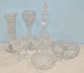 Collection of Cut Glass and Pressed Glass Pieces