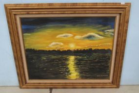 Oil Painting On Canvas of Sunset