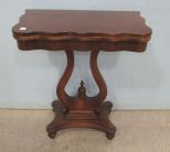 Harp Base Mahogany Finish Game Table