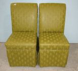 Pair of Shirted Green Side Chairs