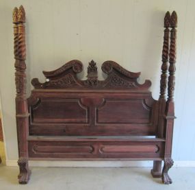 Antique Clawfoot Pineapple Four Poster Bed