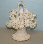 Vintage Painted White Floral Door Stop