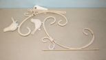 Two White Metal Bird Wall Decor