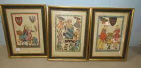 Three Medieval Style Framed Prints