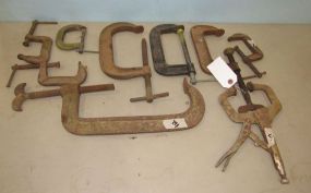 Assortment of Old C Clamps