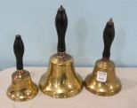 Three Vintage Brass Hand Bells