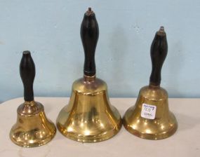 Three Vintage Brass Hand Bells