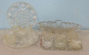 Seventeen Pieces of Pressed Glassware