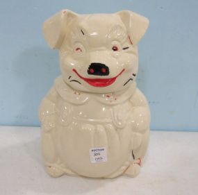 Vintage Porcelain Pig Cookie Jar