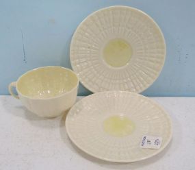 Belleek Cups and Two Saucers