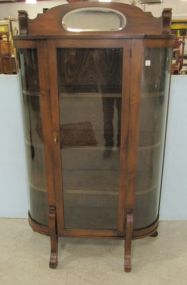 Vintage Mahogany Bow Front Curio Cabinet