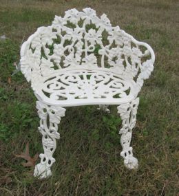 Ornate White Iron Outdoor Chair