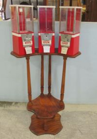 Wood Base Candy Dispenser Stand
