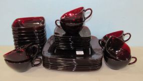 Rudy Red Glass Dinner Ware Set
