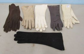 Six Pair of Vintage Leather Gloves