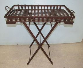 Metal Serving Tray on Stand