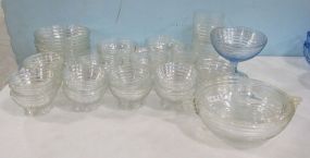 Vintage Ridged Clear Glass Bowls
