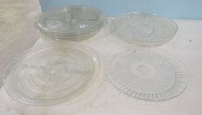 Vintage Glass Divided Serving Plates and Underplates