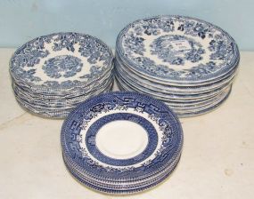 Blue and White Dessert and Saucer Plates