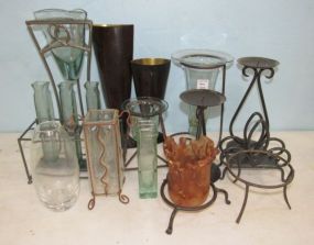 Group of Modern Decor Candle Holders and Vases