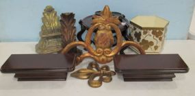 Vase Stands, Wall Shelf, and Crest