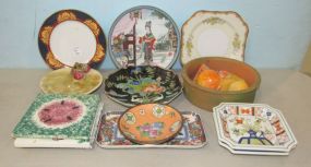 Thirteen Hand Painted Plates and Pottery