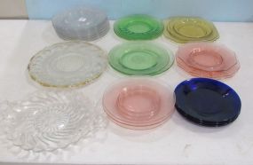 Collection of Etched Depression Style Glassware plates