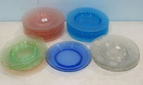Green, Blue, Pink, Clear Plates