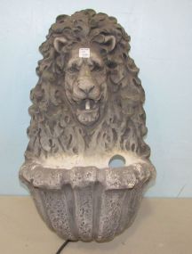 Gray Resin Lion Hanging Fountain