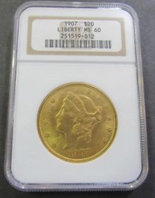1907 Liberty Head $20 Coin