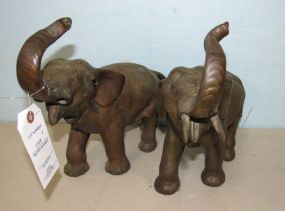 Pair  of Brass Elephant Figurals