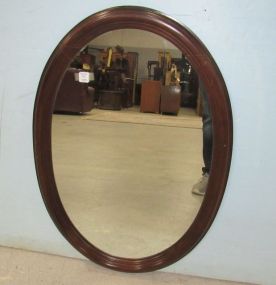 Mahogany Wood Framed Oval Mirror